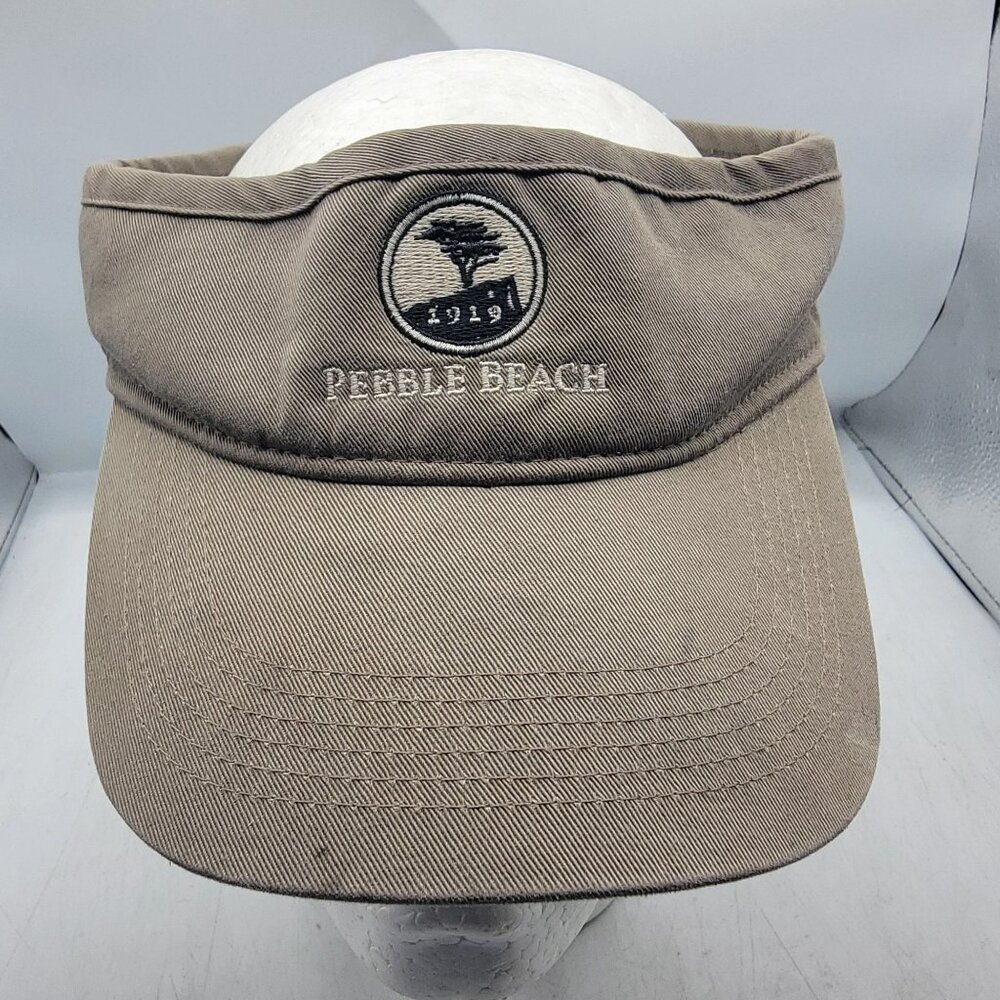 Pebble Beach Gray Golf Visor Hat Cap AHead Vintage Adjustable Casual Outdoors